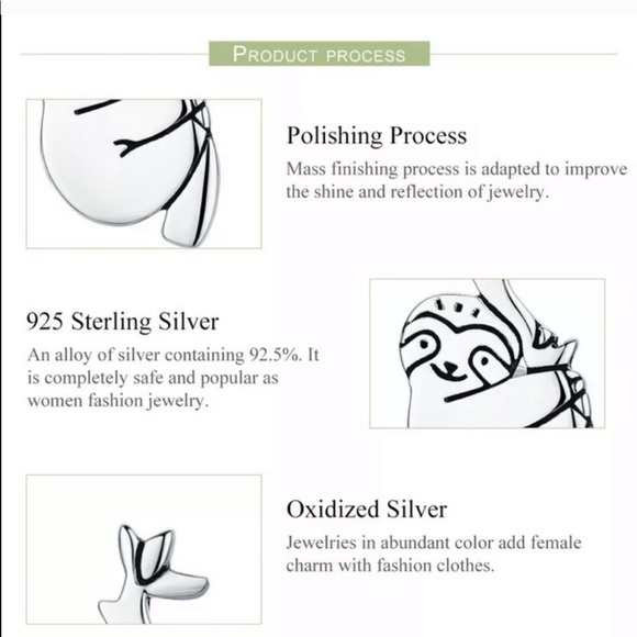 <LAST>925S Sterling Silver Engraved Sloth Earrings - Picture 4 of 5